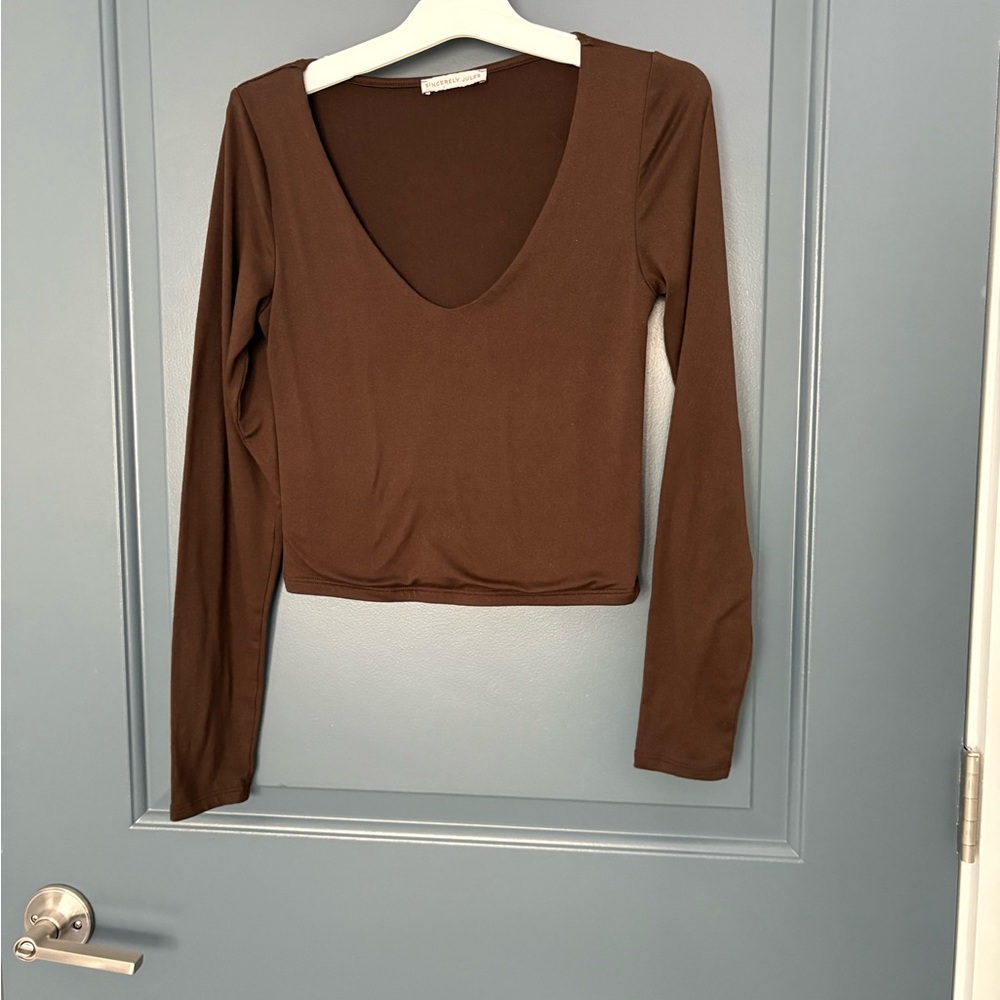 Sincerely Jules Chocolate Brown Long Sleeve Bodysuit